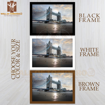 Tower Bridge During Evening, London, UK High Quality Unframed Poster Print & Waterproof Poster Print Wall Décor