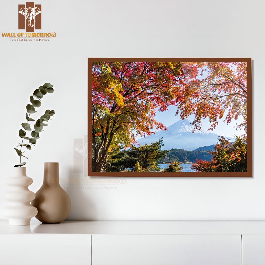 Fuji And Red Maple High Quality Unframed Poster Print & Waterproof Poster Print Wall Décor
