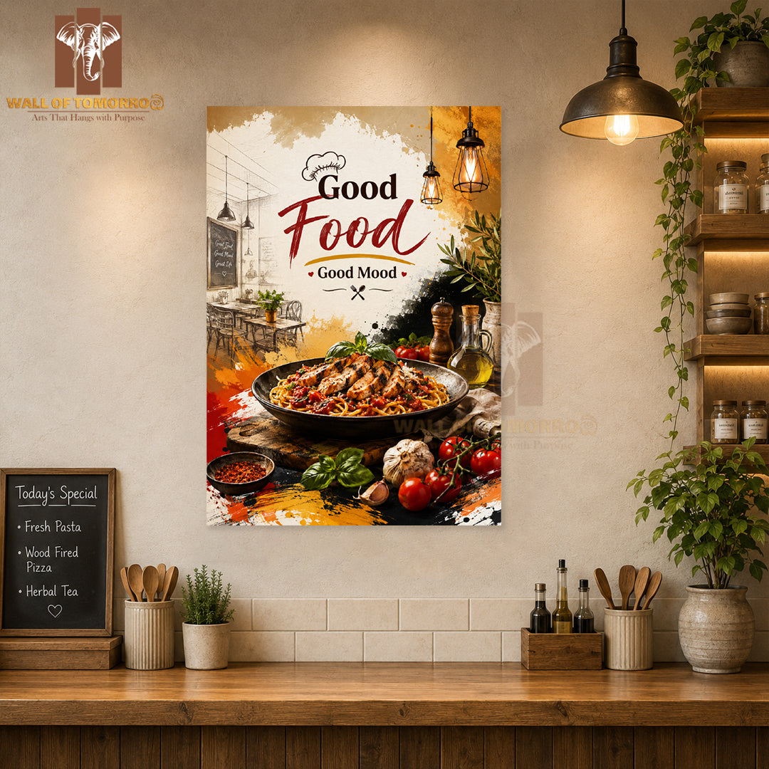 Good food, good mood Kitchen & Restaurant High Quality Unframed Poster Print & Waterproof Poster Print Wall Décor in Sri Lanka