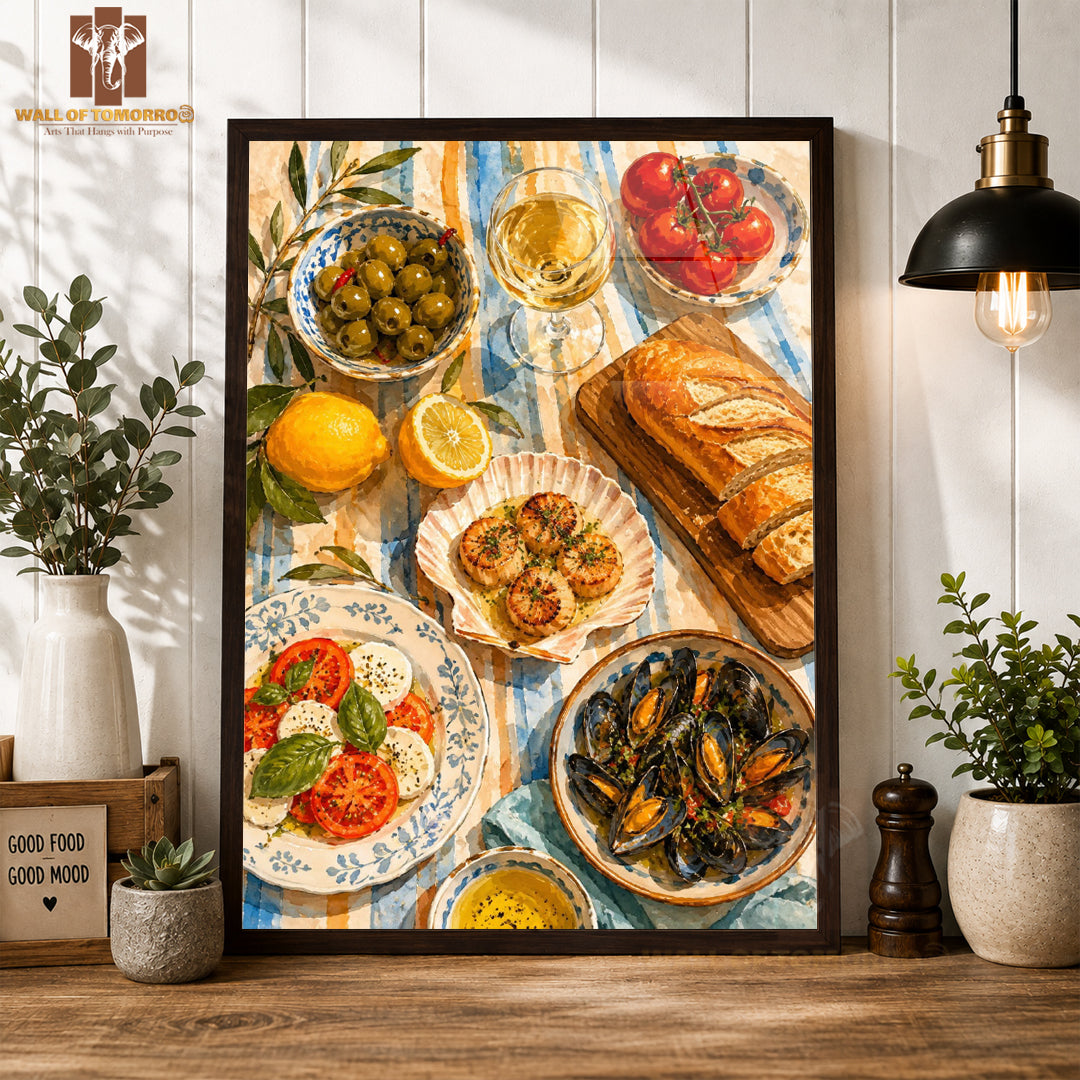 Food on Table Kitchen & Restaurant High Quality Glass Frame Wall Décors in Sri Lanka