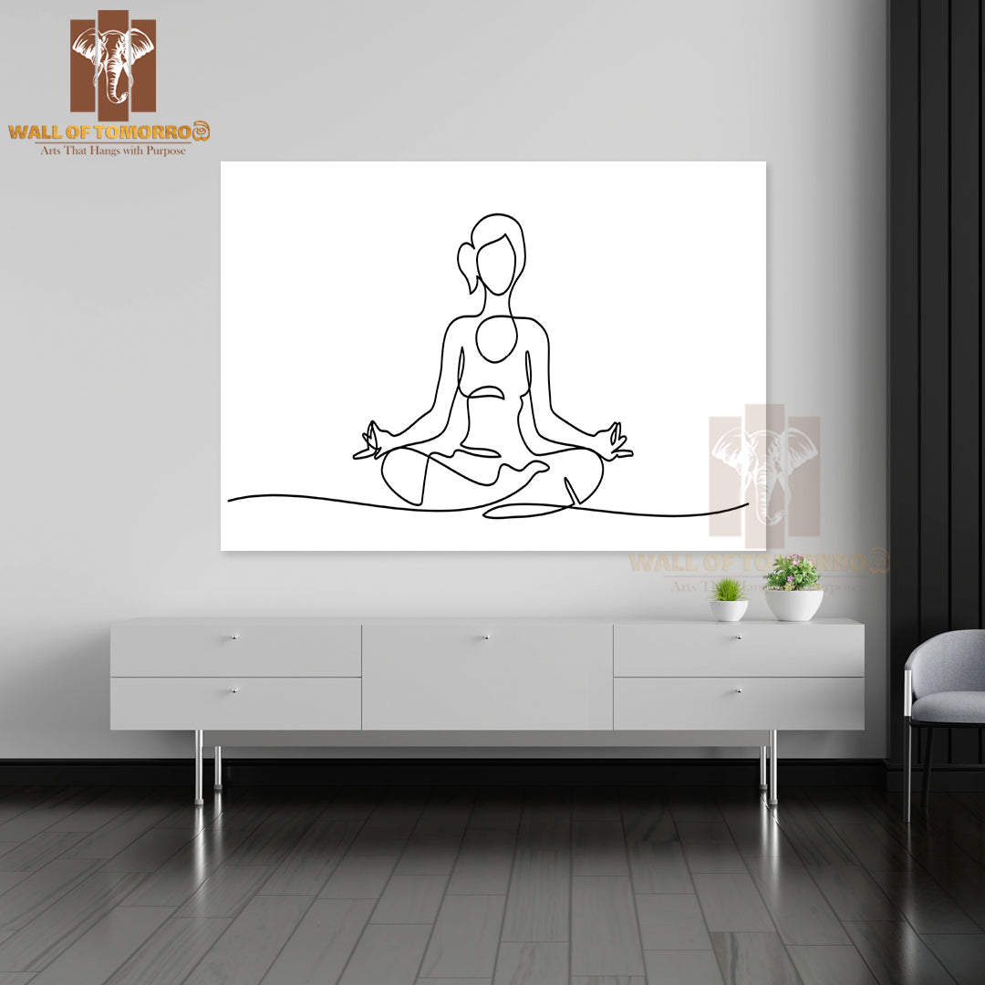 Woman Sitting Cross Legged Meditating High Quality Unframed Poster Print & Waterproof Poster Print Wall Décor