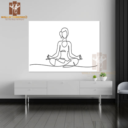 Woman Sitting Cross Legged Meditating High Quality Unframed Poster Print & Waterproof Poster Print Wall Décor