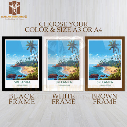 Sri Lanka, Indian Ocean Travel High Quality Glass Frame Wall Décor