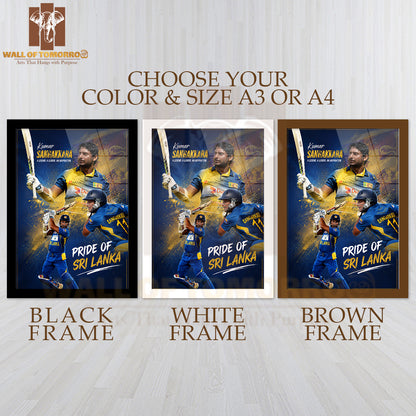 Sri Lanka Cricket Legend Kumar Sangakkara Sports High Quality Glass Frame Wall Décor