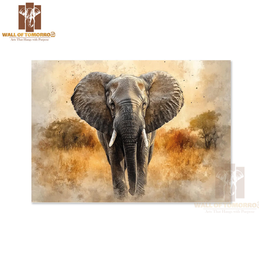 Front-facing African Elephant Animals High Quality Unframed Poster Print & Laminated Poster Print Wall Décor in Sri Lanka