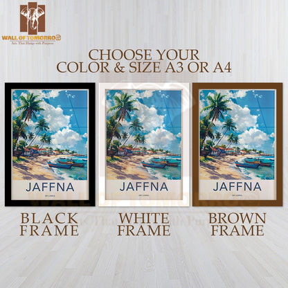 Tropical Island, Palm Trees Jaffna Sri Lanka High Quality Glass Frame Wall Décor