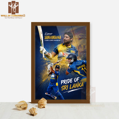 Sri Lanka Cricket Legend Kumar Sangakkara Sports High Quality Glass Frame Wall Décor