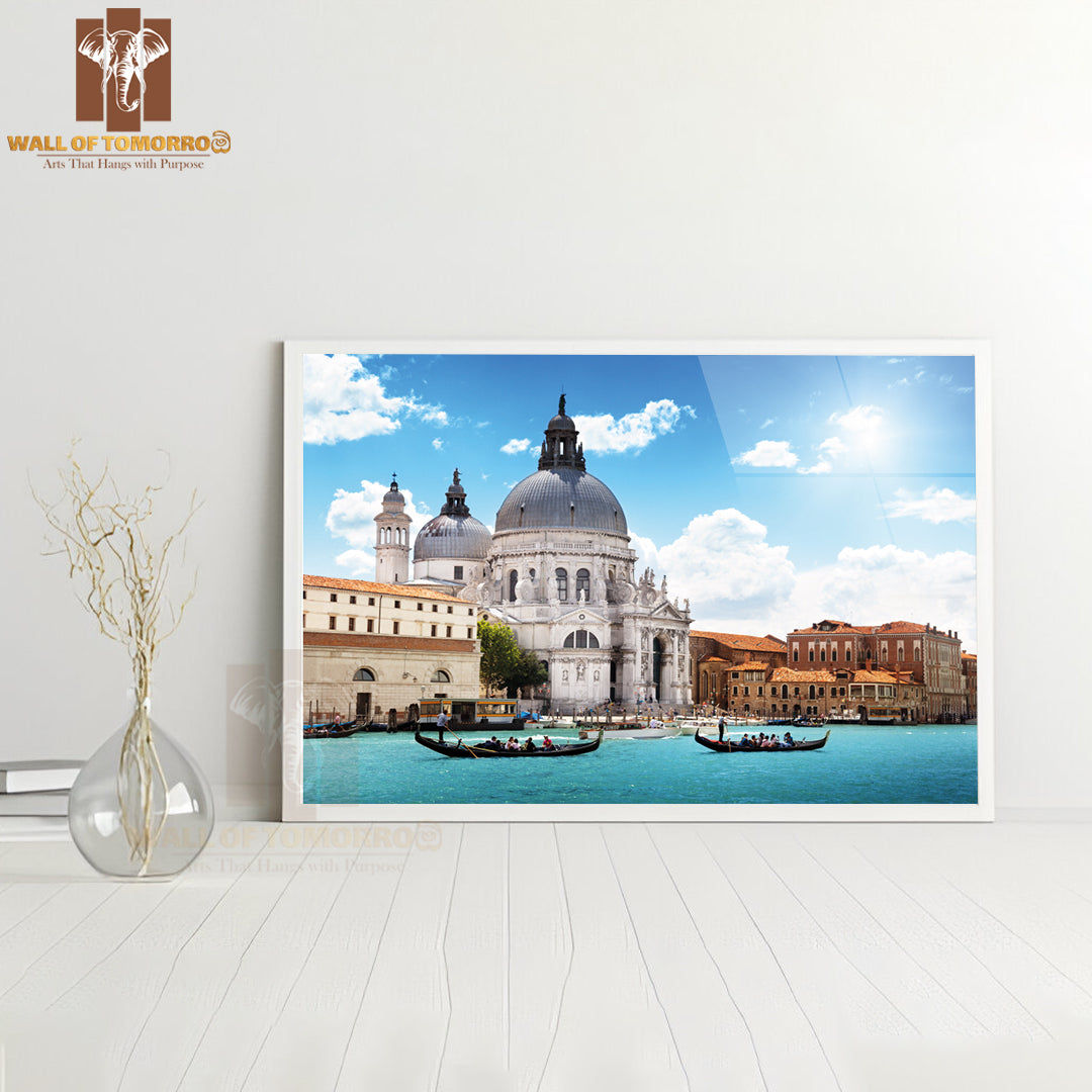 Grand Canal and Basilica Santa Maria Della Salute, Venice, Italy High Quality Unframed Poster Print & Waterproof Poster Print Wall Décor