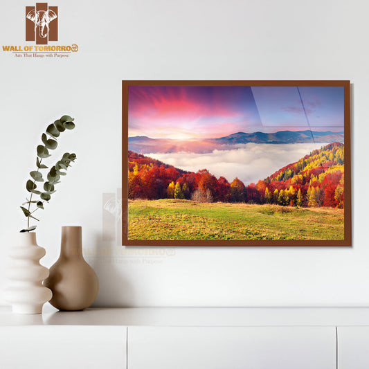 Colorful Autumn Morning in the Carpathian Mountains High Quality Unframed Poster Print & Waterproof Poster Print Wall Décor