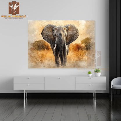 Front-facing African Elephant Animals High Quality Unframed Poster Print & Laminated Poster Print Wall Décor in Sri Lanka