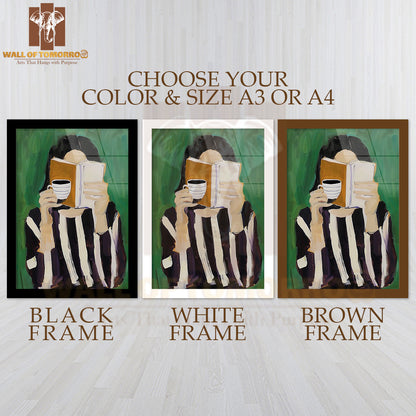 Coffee And Pages Painting High Quality Glass Frame Wall Décor