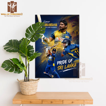 Sri Lanka Cricket Legend Kumar Sangakkara Sports High Quality Unframed Poster Print & Waterproof Poster Print Wall Décor