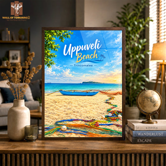 Uppuveli Beach Trincomalee Sri Lanka Travel High Quality Glass Frame Wall Décor