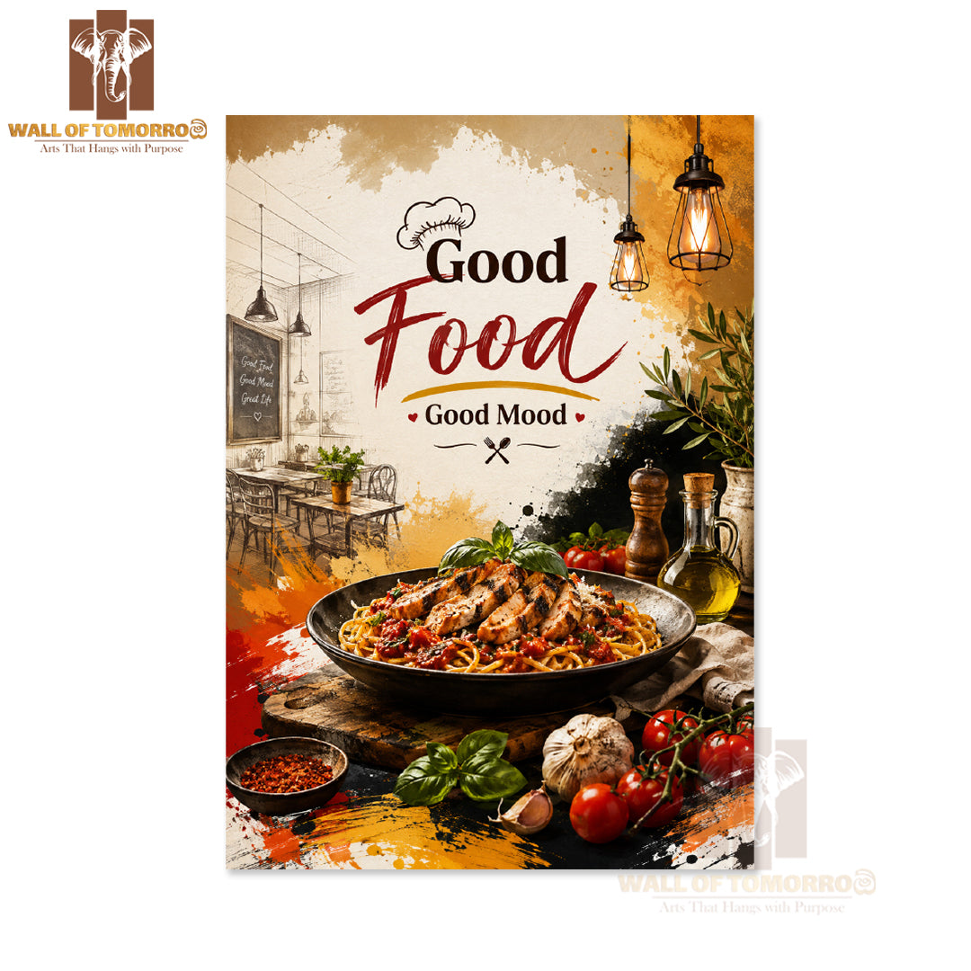 Good food, good mood Kitchen & Restaurant High Quality Unframed Poster Print & Waterproof Poster Print Wall Décor in Sri Lanka