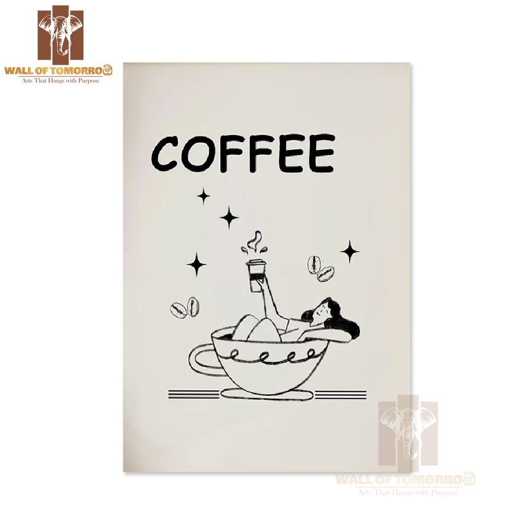Coffee, Lady Kitchen & Restaurant High Quality Unframed Poster Print & Waterproof Poster Print Wall Décor in Sri Lanka