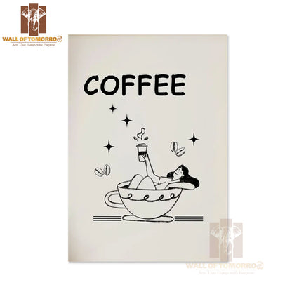 Coffee, Lady Kitchen & Restaurant High Quality Unframed Poster Print & Waterproof Poster Print Wall Décor in Sri Lanka