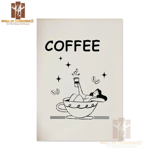 Coffee, Lady Kitchen & Restaurant High Quality Unframed Poster Print & Waterproof Poster Print Wall Décor in Sri Lanka