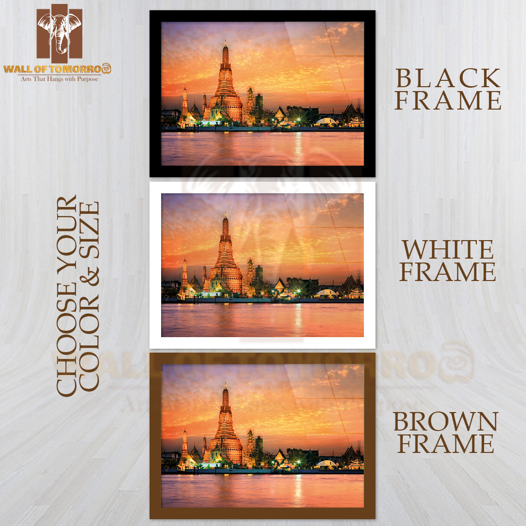 Wat Arun In Sunset at Bangkok, Thailand High Quality Unframed Poster Print & Waterproof Poster Print Wall Décor