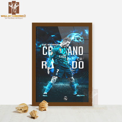 The Warrior of Soccer in Action Sports High Quality Glass Frame Wall Décor