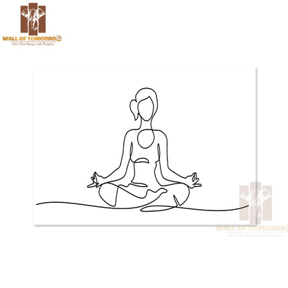 Woman Sitting Cross Legged Meditating High Quality Unframed Poster Print & Waterproof Poster Print Wall Décor