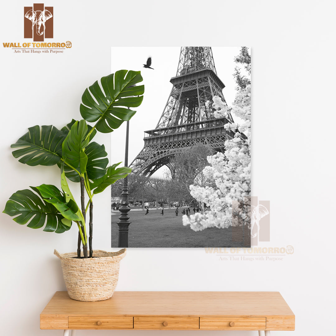 Eiffel Tower In Black and White Style, Paris, France High Quality Unframed Poster Print & Waterproof Poster Print Wall Décor