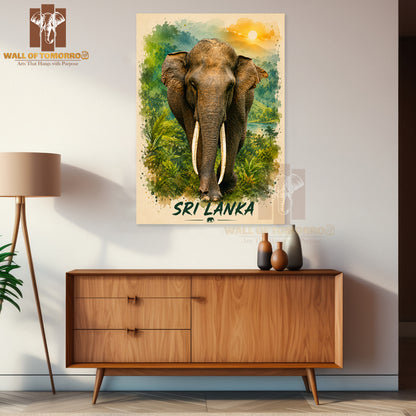 Elephant (Aliya) Sri Lanka Travel Animals High Quality Unframed Poster Print & Laminated Poster Print Wall Décor