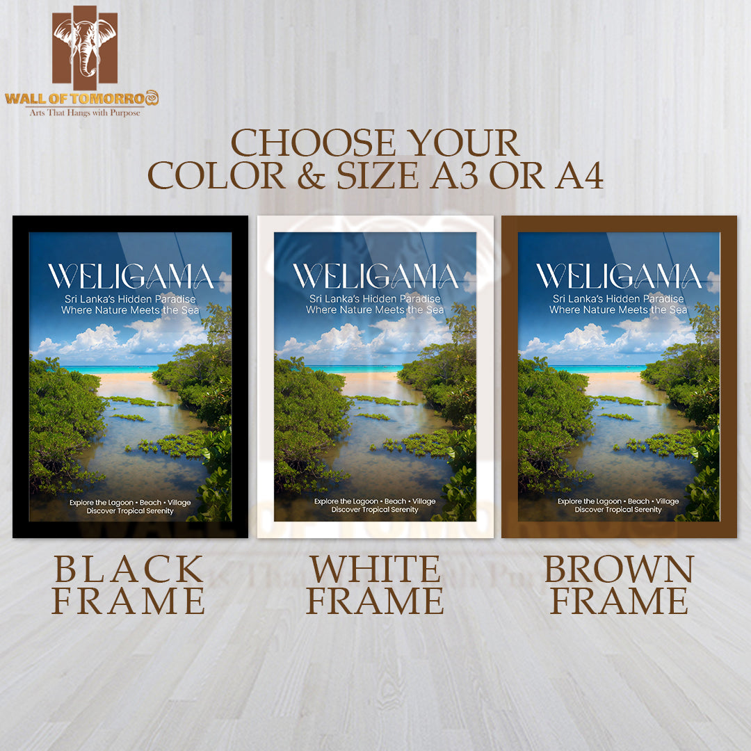 Weligama Sri Lanka Travel High Quality Glass Frame Wall Décor