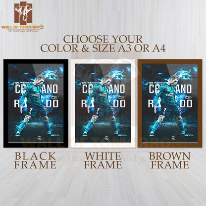 The Warrior of Soccer in Action Sports High Quality Glass Frame Wall Décor