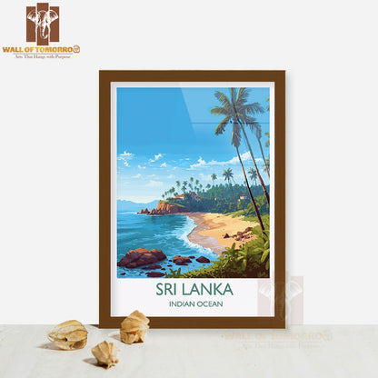 Sri Lanka, Indian Ocean Travel High Quality Glass Frame Wall Décor