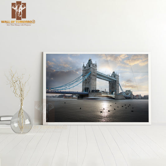 Tower Bridge During Evening, London, UK High Quality Unframed Poster Print & Waterproof Poster Print Wall Décor