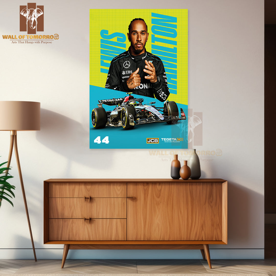 Famous Racer In His Mercedes-AMG F1 Team Uniform Sports High Quality Unframed Poster Print & Waterproof Poster Print Wall Décor