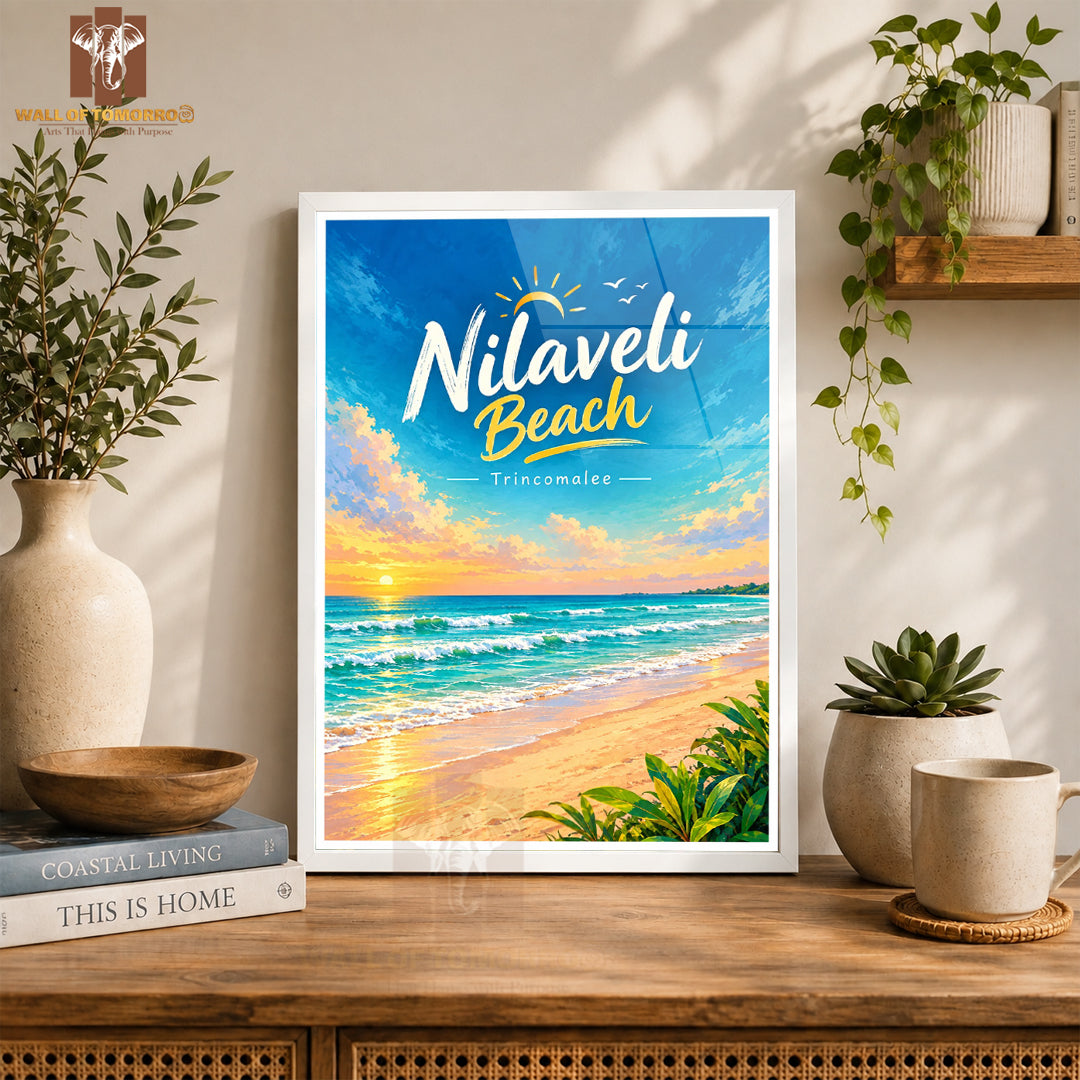Nilaveli Beach, Trincomalee Sri Lanka Travel High Quality Glass Frame Wall Décor