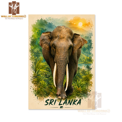 Elephant (Aliya) Sri Lanka Travel Animals High Quality Unframed Poster Print & Laminated Poster Print Wall Décor