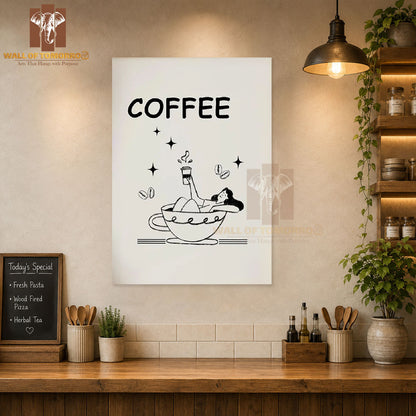 Coffee, Lady Kitchen & Restaurant High Quality Unframed Poster Print & Waterproof Poster Print Wall Décor in Sri Lanka