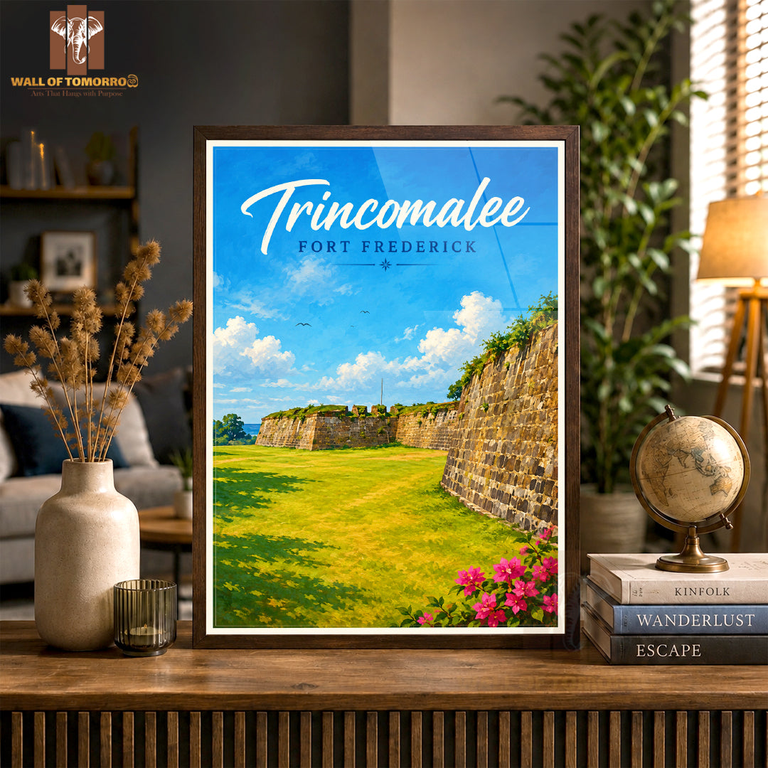 Trincomalee Fort Frederick Sri Lanka Travel High Quality Glass Frame Wall Décor