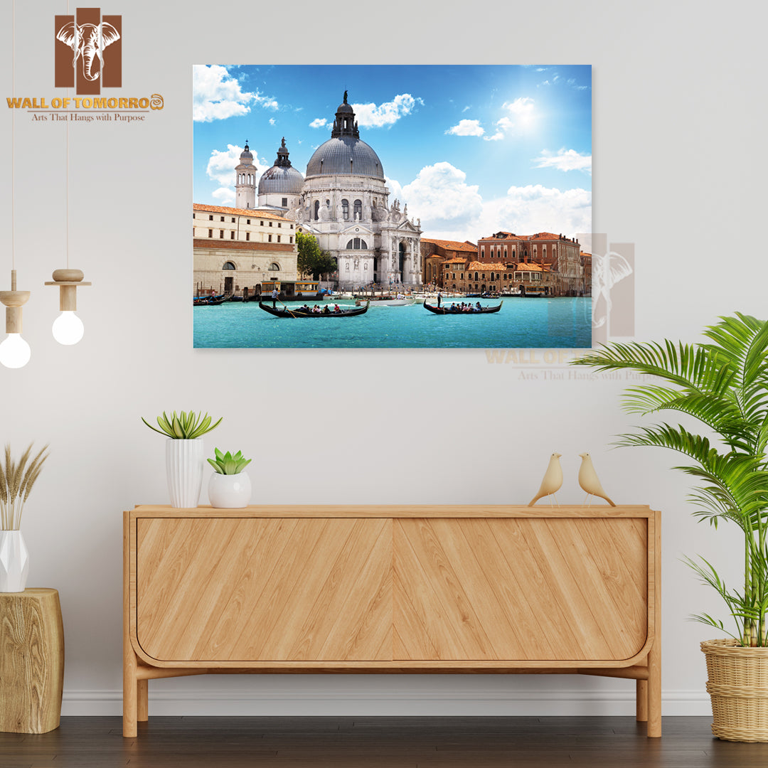 Grand Canal and Basilica Santa Maria Della Salute, Venice, Italy High Quality Unframed Poster Print & Waterproof Poster Print Wall Décor