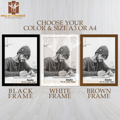 Sri Lankan Rap Star - Smokio High Quality Glass Frame Wall Décor