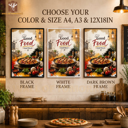 Good food, good mood Kitchen & Restaurant High Quality Glass Frame Wall Décors in Sri Lanka