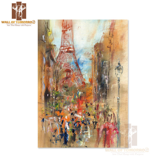 Street In Paris Oil Painting High Quality Unframed Poster Print & Waterproof Poster Print Wall Décor