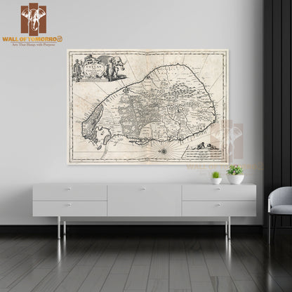 Map of the island of Ceylon High Quality Unframed Poster Print & Waterproof Poster Print Wall Décor in Sri Lanka