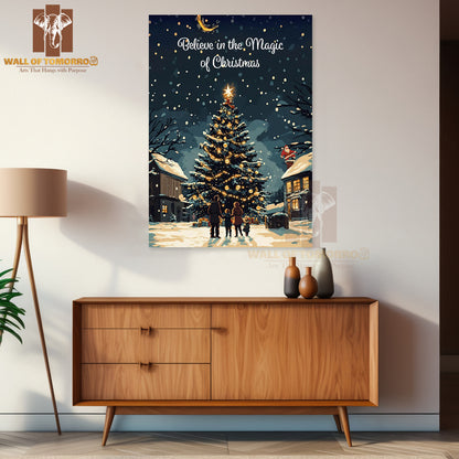Christmas Tree Magic Holiday Village Quote High Quality Unframed Poster Print & Waterproof Poster Print Wall Décor