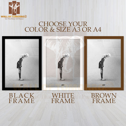 UFC Charles Oliveira Strength and Determination Sports High Quality Glass Frame Wall Décor