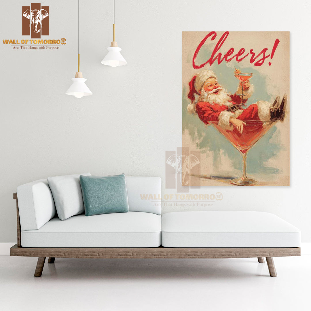Cheers Santa High Quality Unframed Poster Print & Waterproof Poster Print Wall Décor