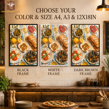 Food on Table Kitchen & Restaurant High Quality Glass Frame Wall Décors in Sri Lanka