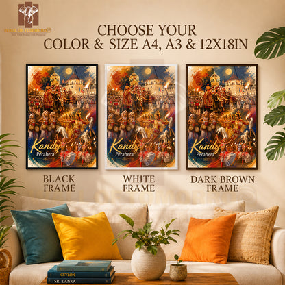 Kandy Perahera Sri Lanka Travel High Quality Glass Frame Wall Décor