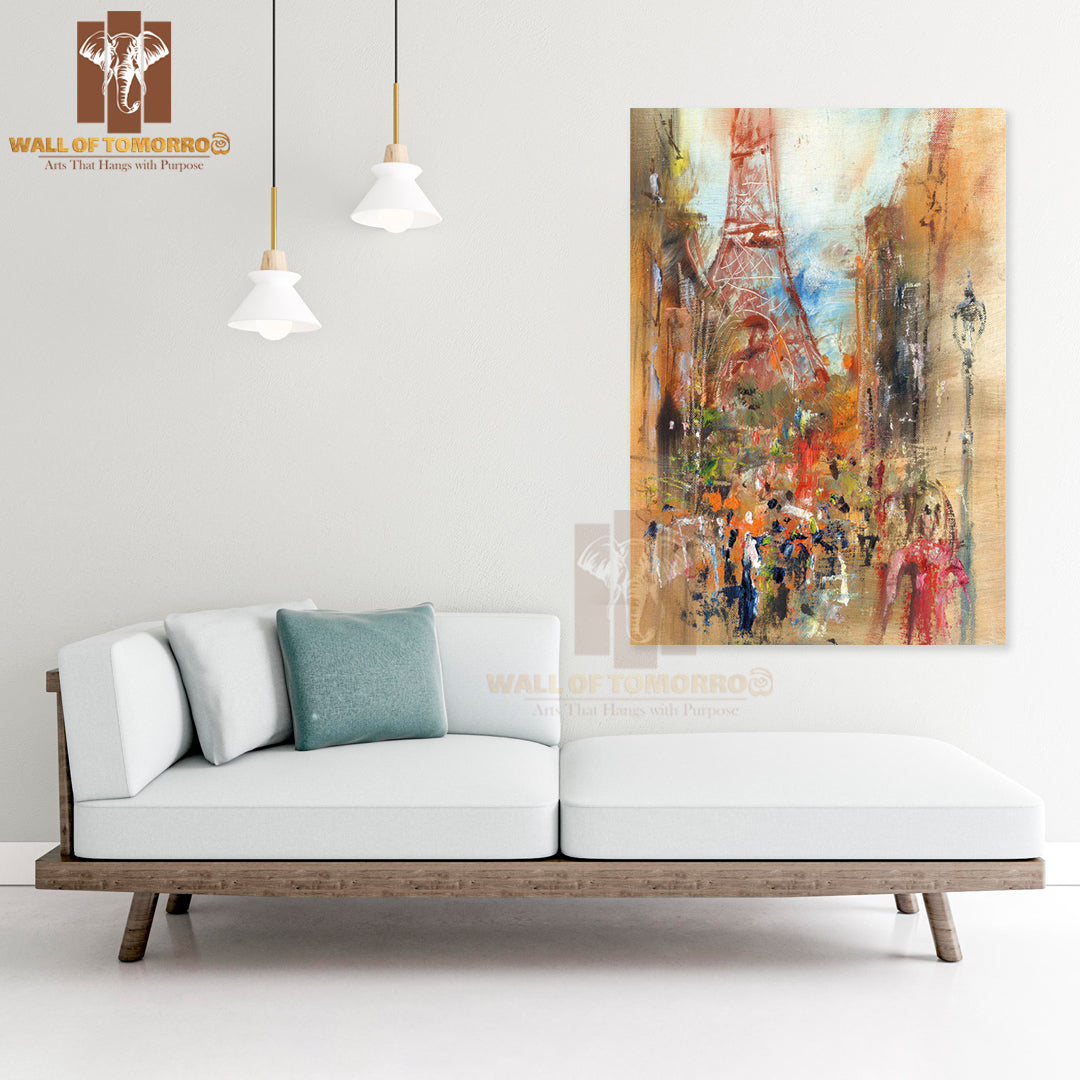 Street In Paris Oil Painting High Quality Unframed Poster Print & Waterproof Poster Print Wall Décor