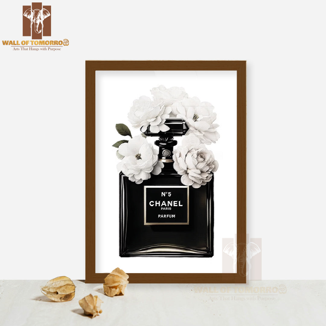 Fashion Brand No5 Parfum High Quality Glass Frame Wall Décor