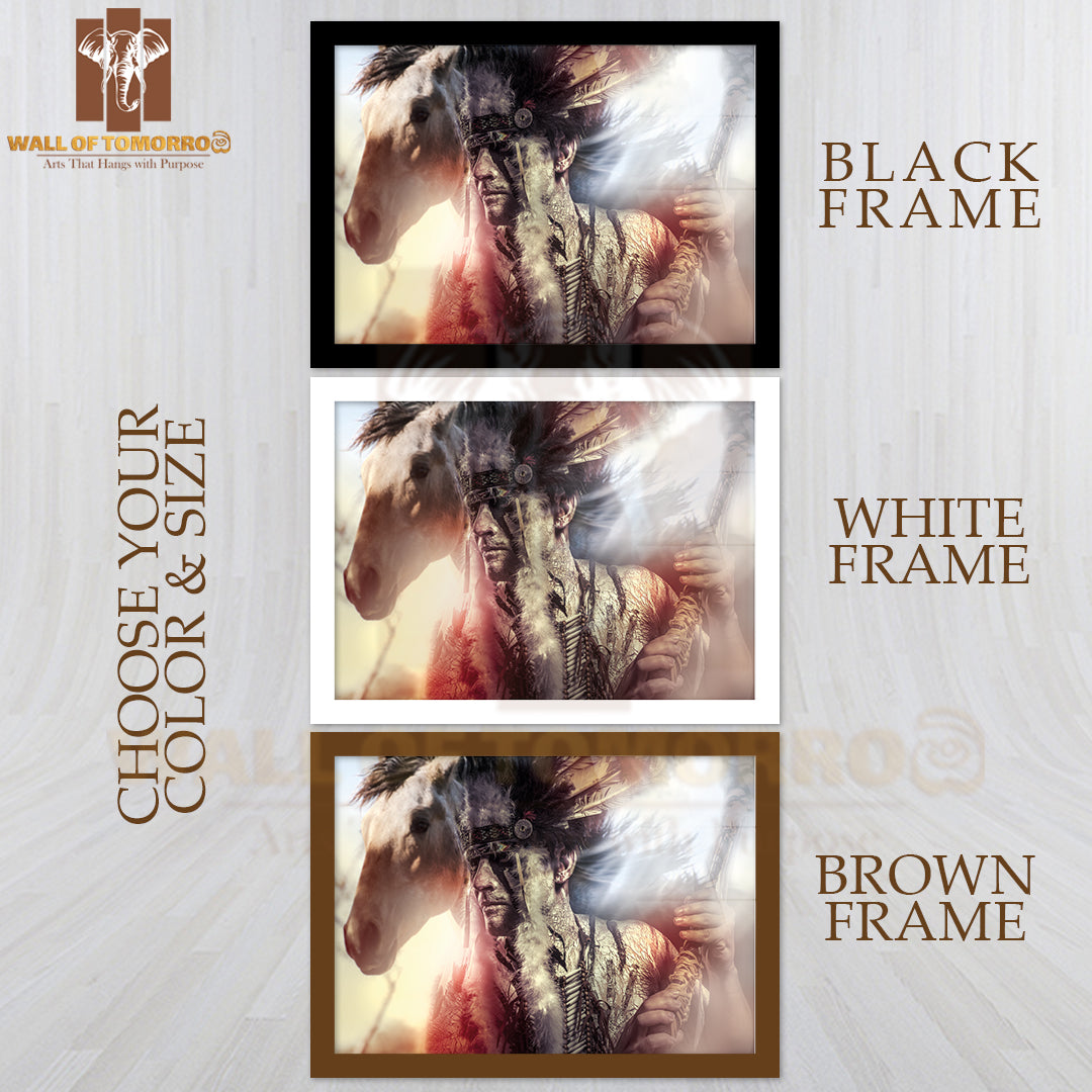 Native American Warrior Indian High Quality Unframed Poster Print & Waterproof Poster Print Wall Décor