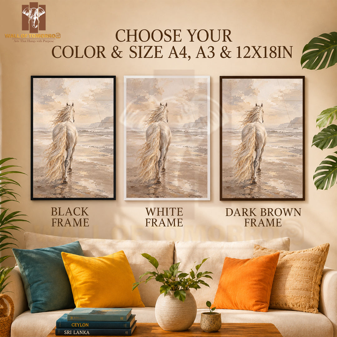 Horse Painting Animals High Quality Glass Frame Wall Décor in Sri Lanka