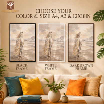 Horse Painting Animals High Quality Glass Frame Wall Décor in Sri Lanka